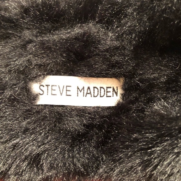 Steve Madden Women s Faux Fur Criss Cross Comfy Slippers, Black M (7-8) NWT - Picture 7 of 10